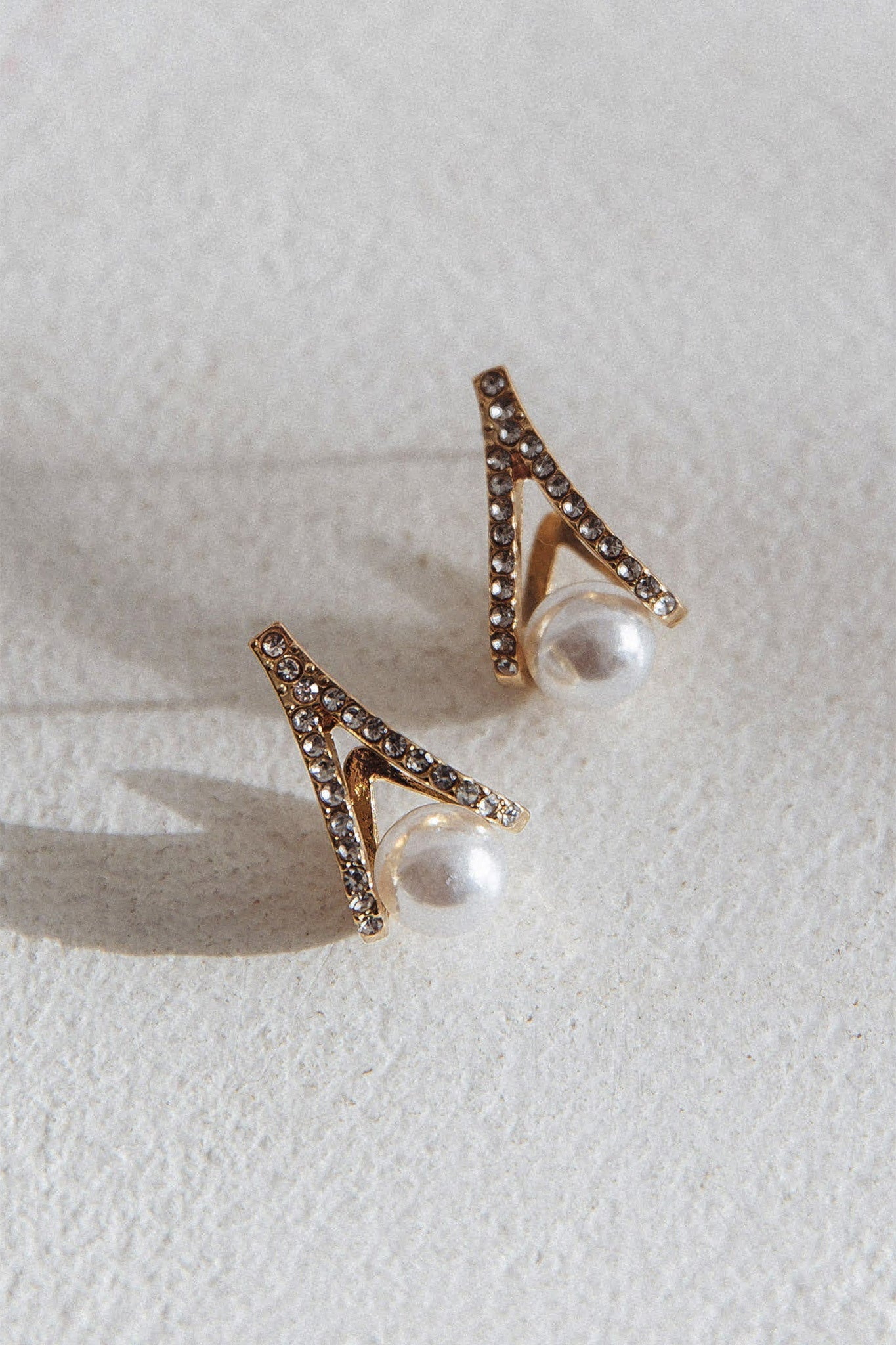 Gold zirconia stud earrings