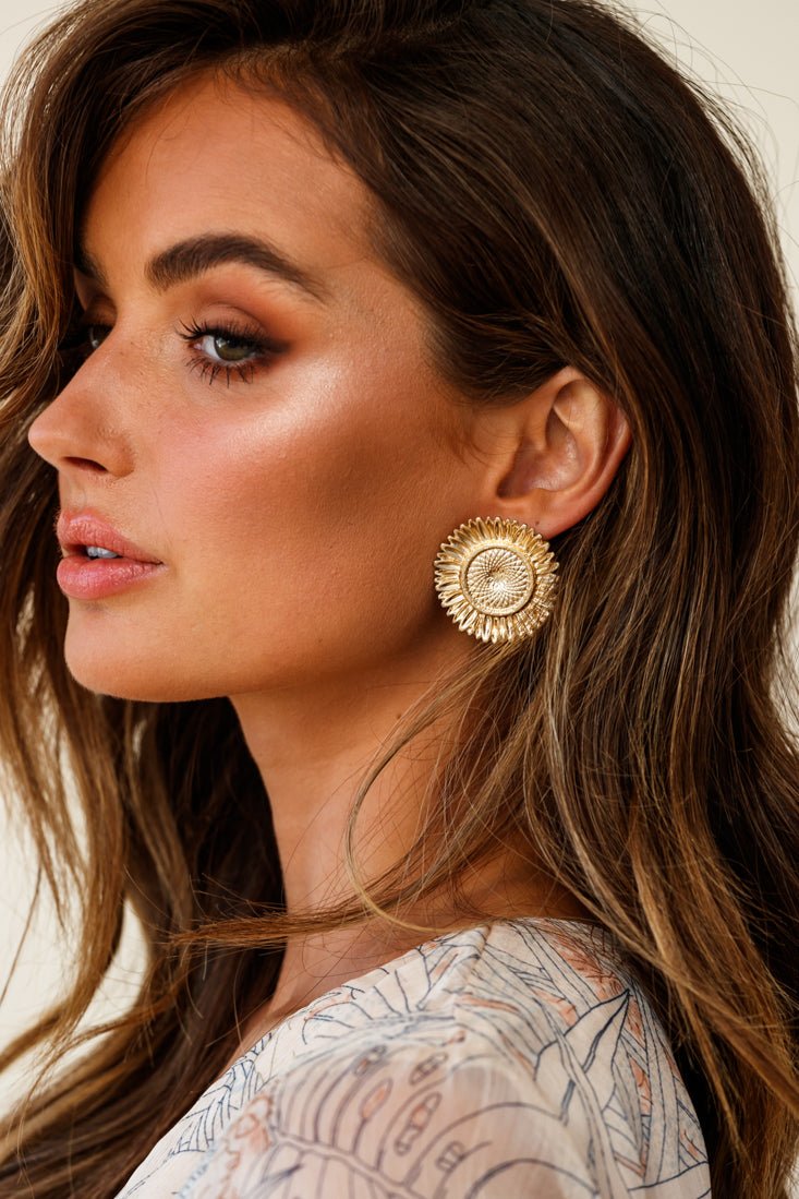 Golden Sunflower Earrings