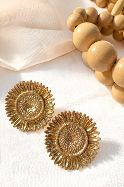 Golden Sunflower Earrings