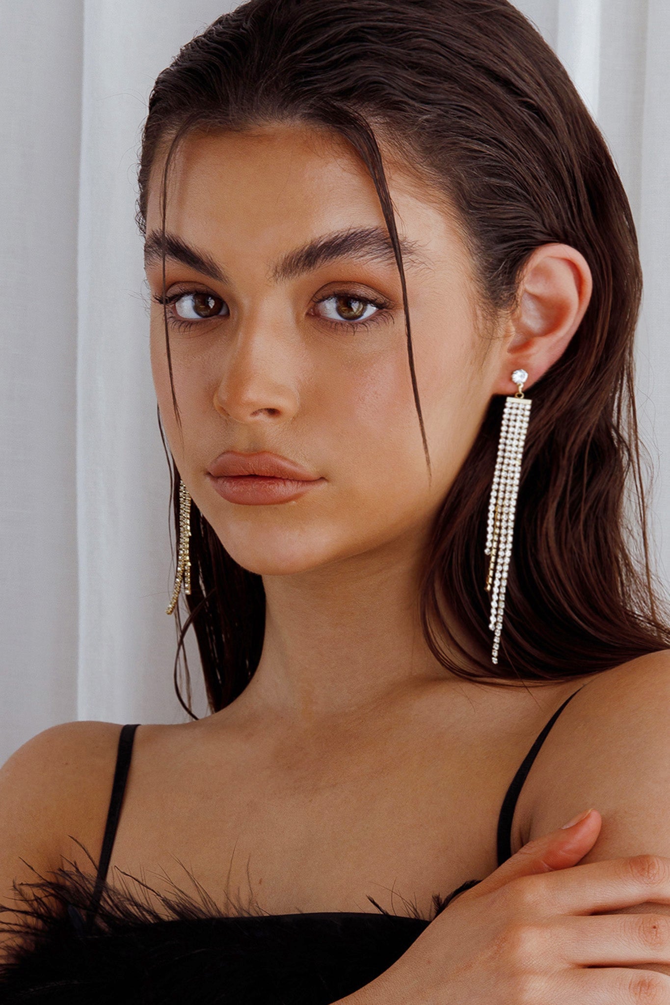 Dangling Earrings with Rhinestones Jamie