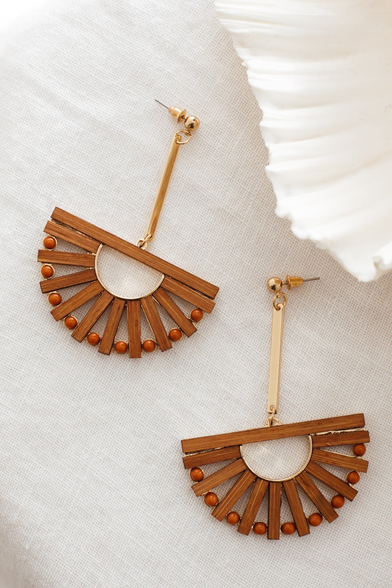 Wooden Earrings Cairo Brown