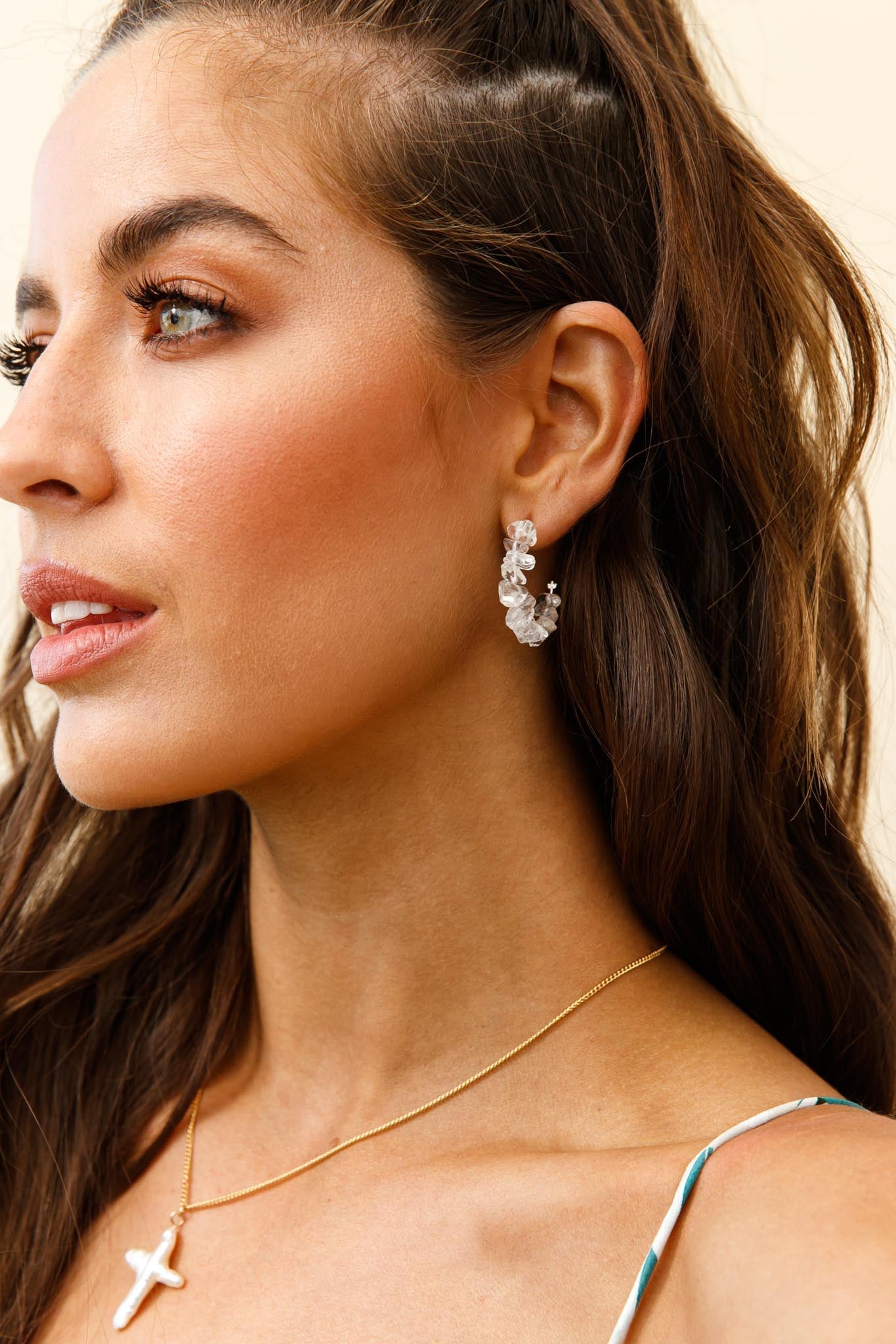 Jade earrings in raw stone Jasmine