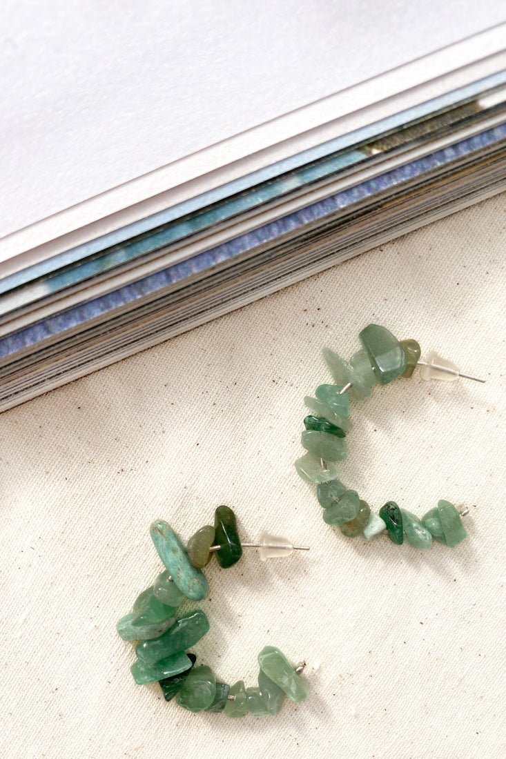 Jade Raw Stone Earrings Jasmine