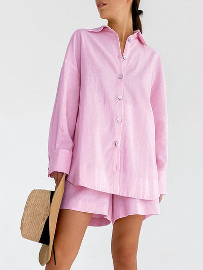 Cotton Beach Two-Piece Shorts Set