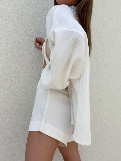 Cotton Wonderland Tied Two-Piece Shorts Set