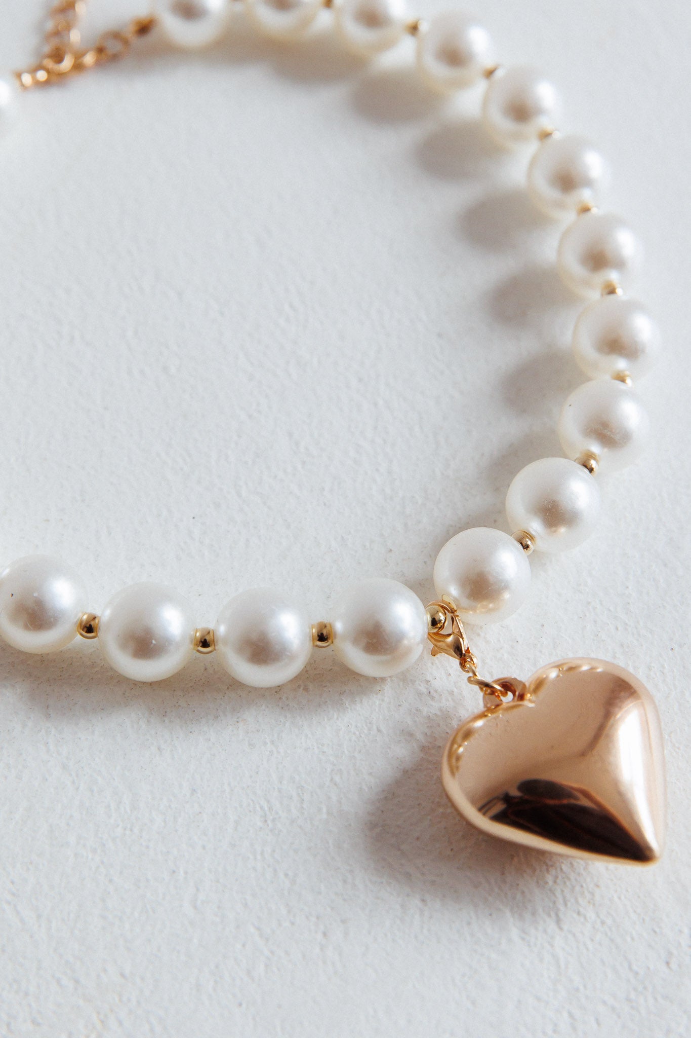 Kerri Gold Heart-Shaped Pearl Necklace