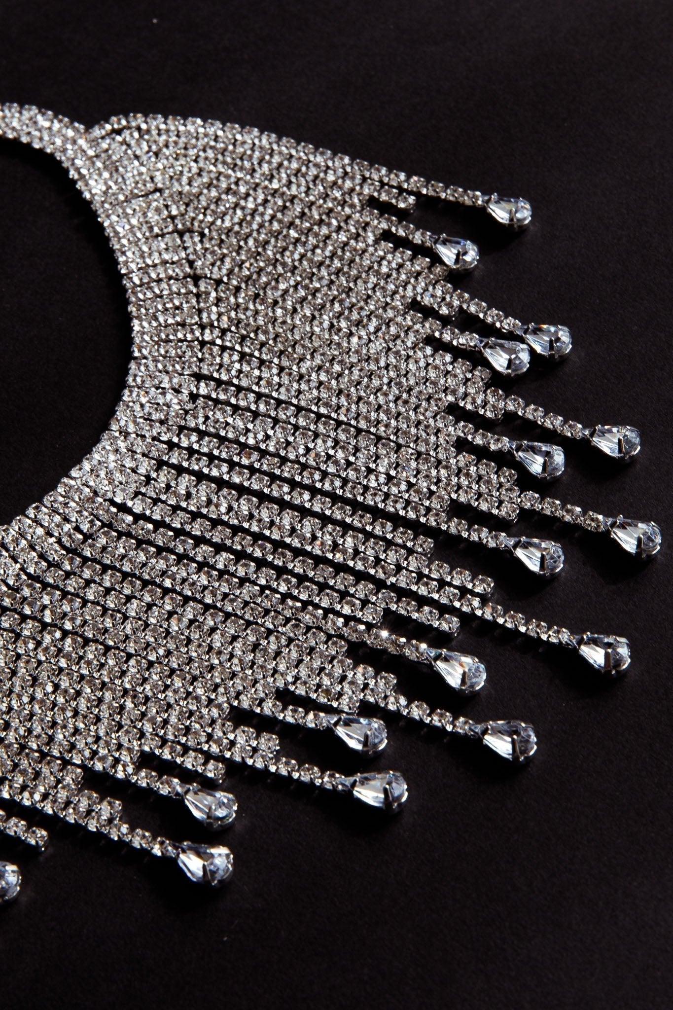 Isadora Silver Crystal Cascade Necklace
