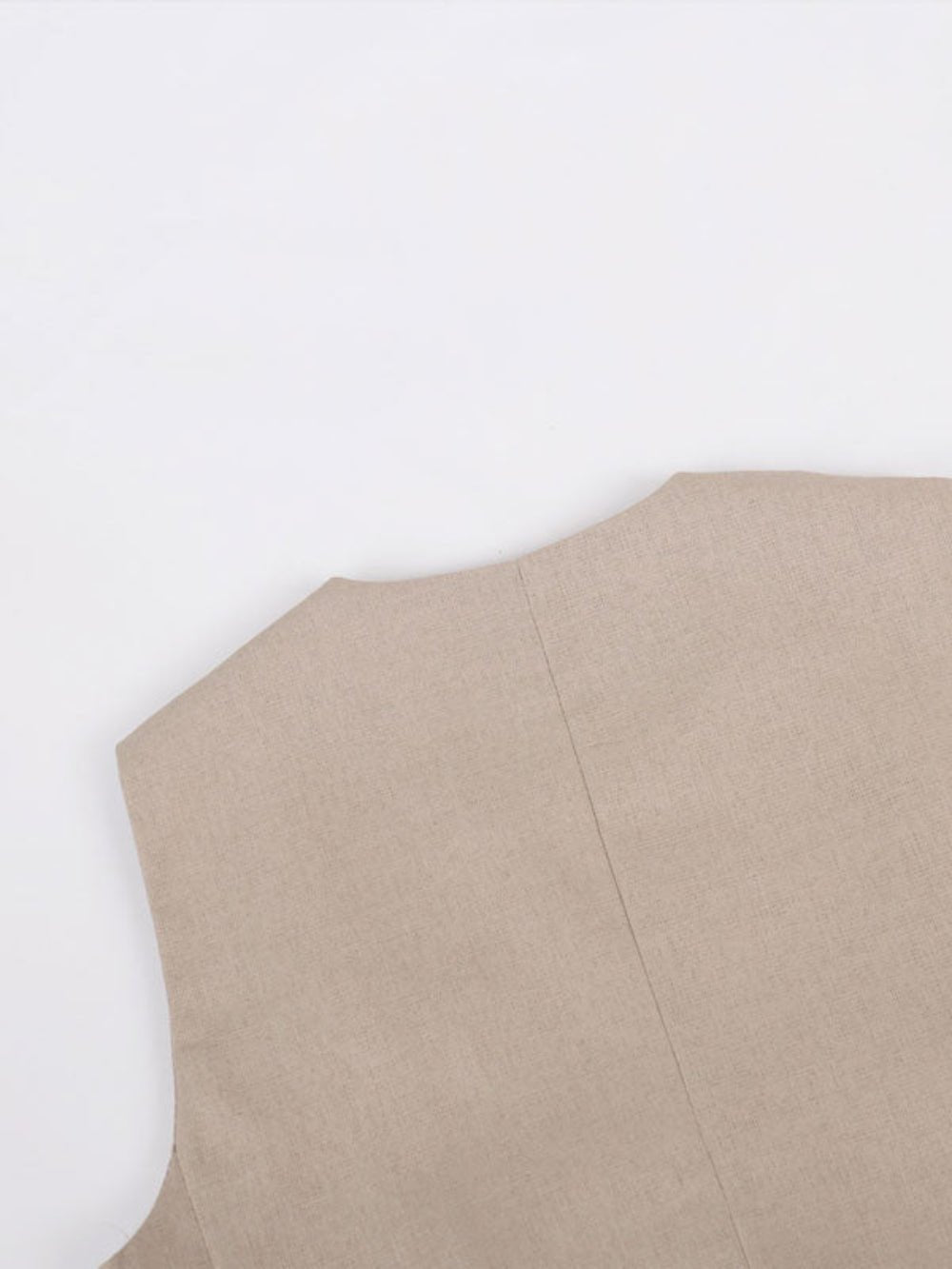 Classic V-Neck Pleated Cotton and Linen Wide Leg Trouser Set