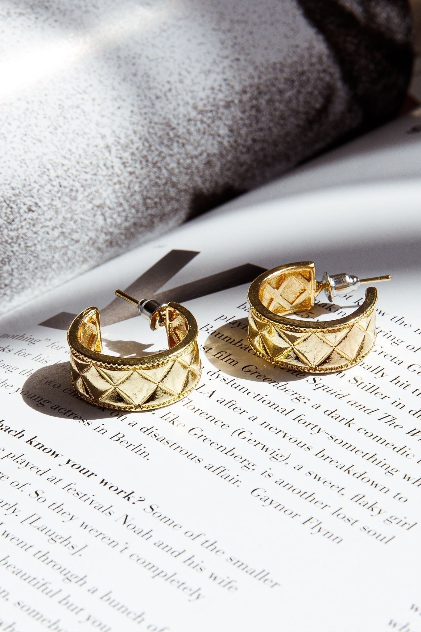 Small Engraved Gold Hoops