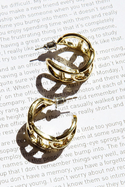Small Knot Earrings in Chain Design Knox Gold
