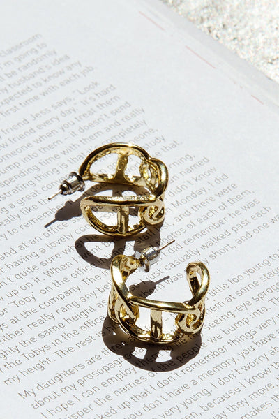 Small Knot Earrings in Chain Design Knox Gold