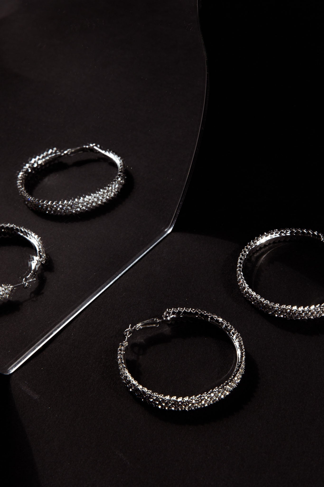 Maddy Diamante Silver Hoops