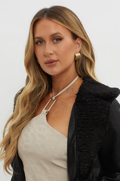 Mally Gold Striped Hoops