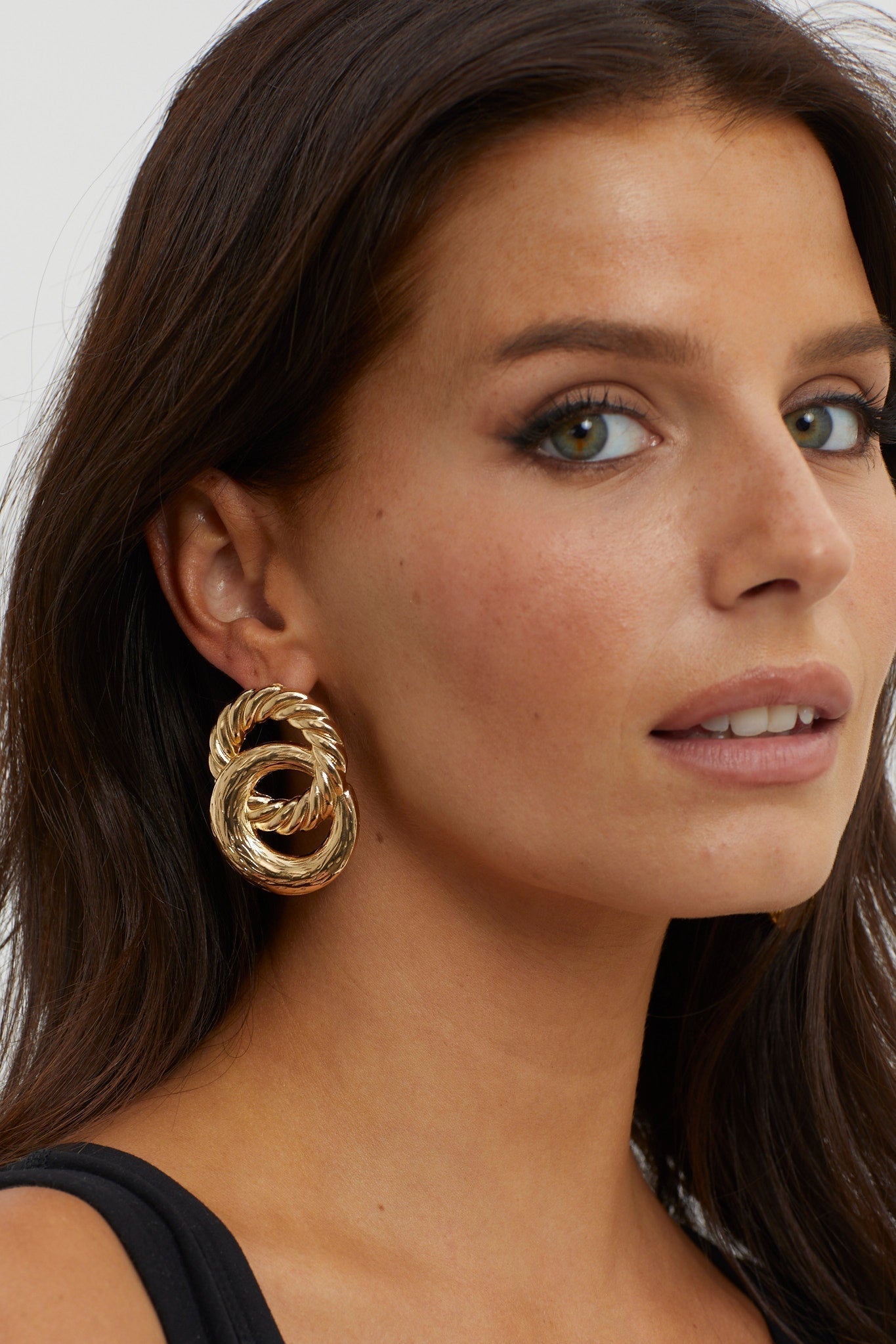Myrah Golden Large Double Circle Earrings