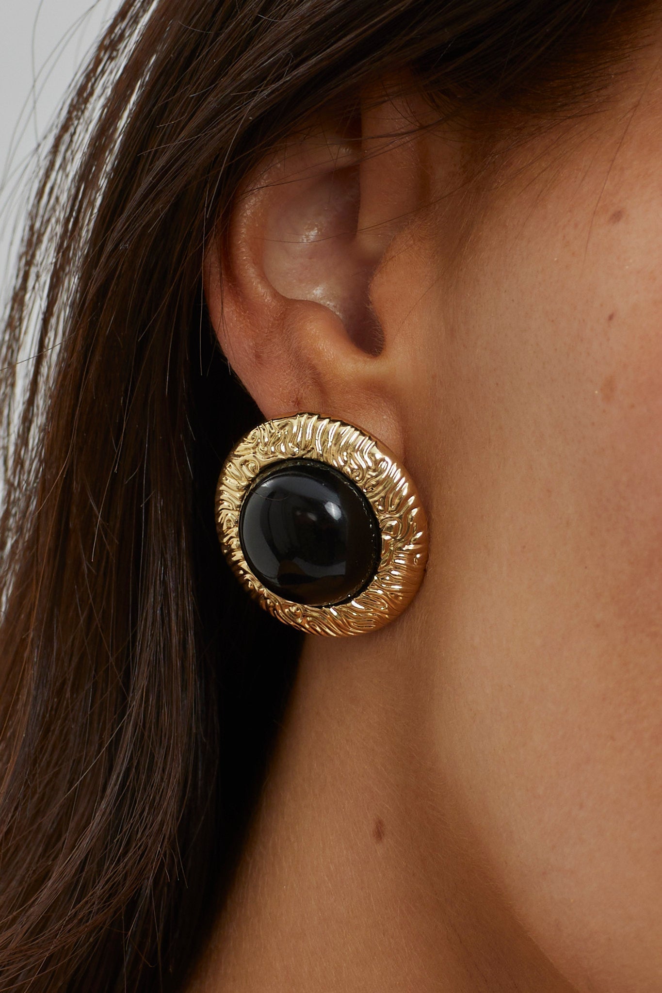 Earrings in Black Mist Dome