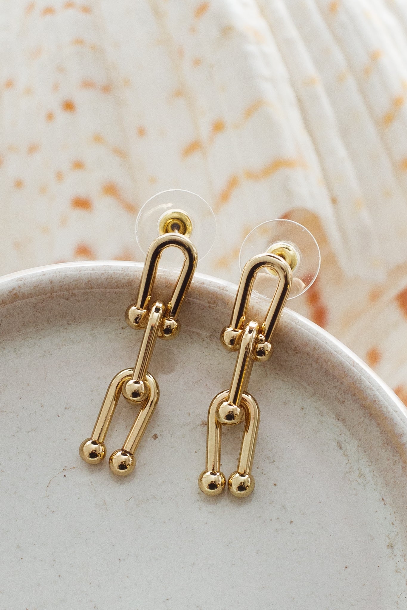 Earrings with Horseshoe Link Eternity Gold