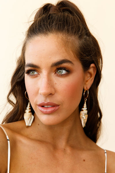 Shell earrings with gold accent Maui