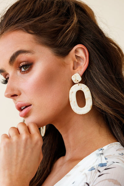 Zuma Beige Marble Effect Earrings