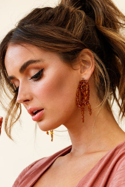 Pearl Knot Earrings Flora Tan