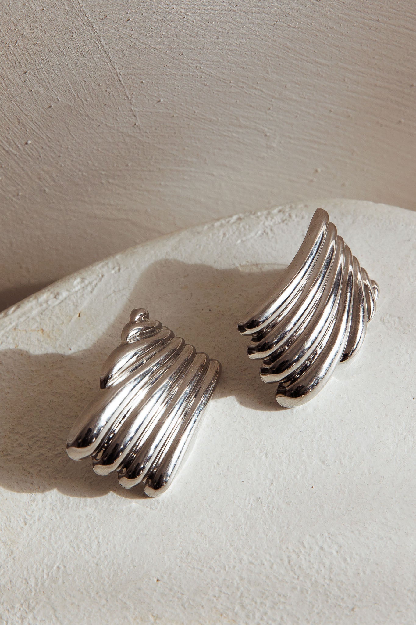 Rectangular Grooved Earrings Wisdom Silver