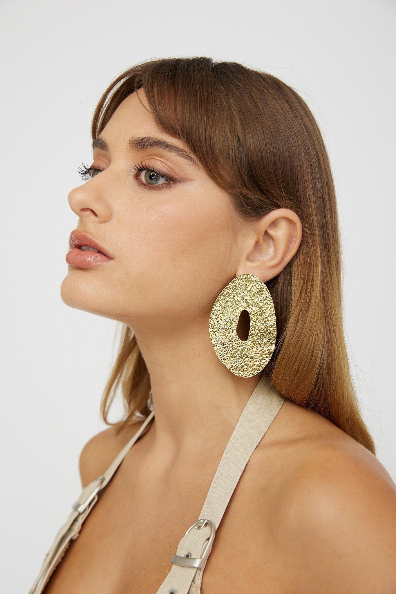 Relief disc earrings Eldorado Gold