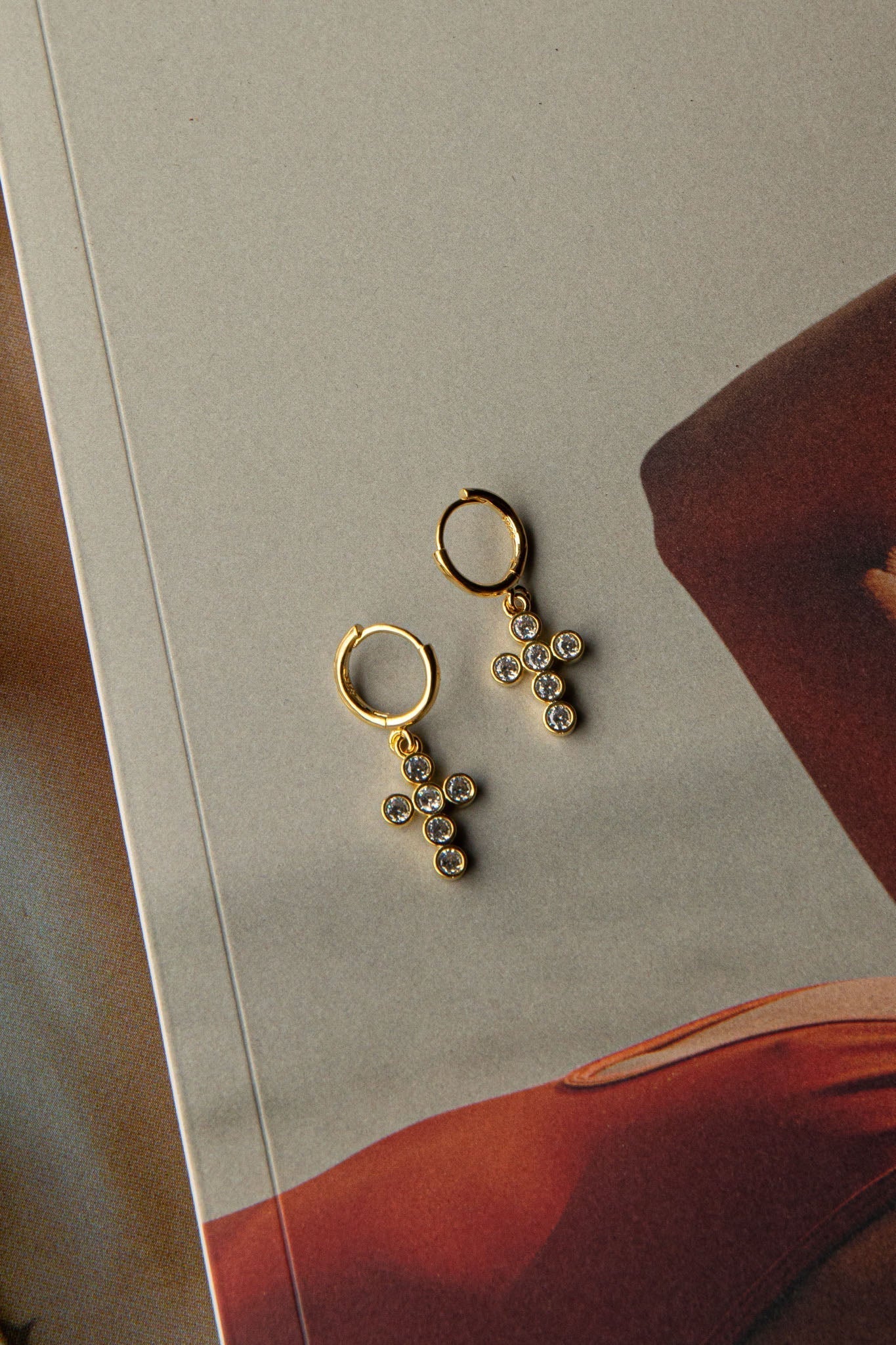Santiago Drop Diamond Gold Earrings