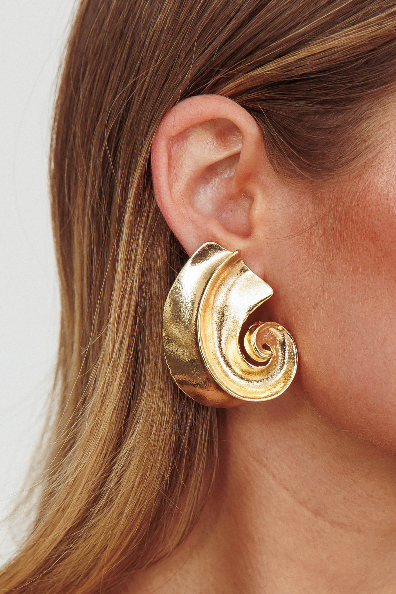 Spiral Shell Earrings Calypso Gold