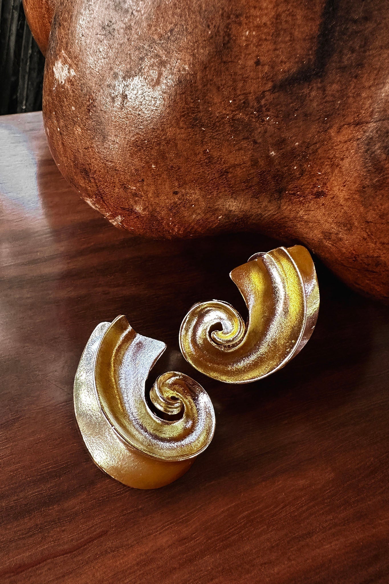 Spiral Shell Earrings Calypso Gold