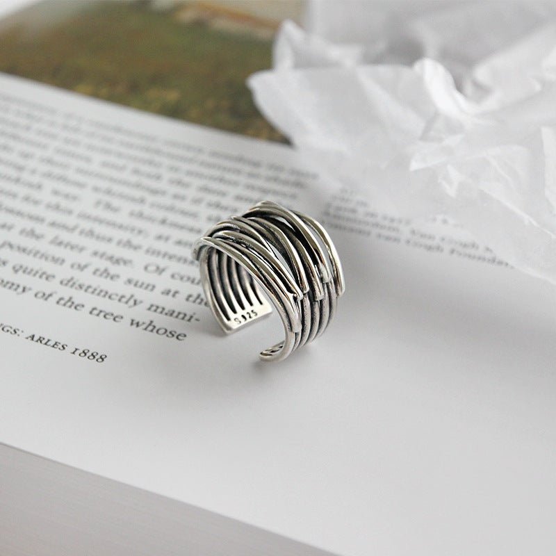 Sterling Silver Adjustable Ring in Layers