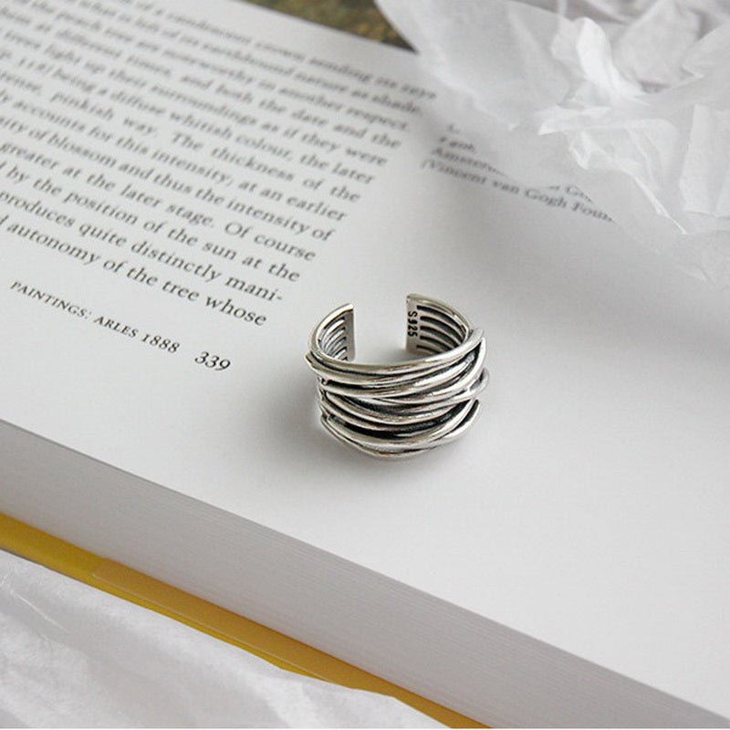 Sterling Silver Adjustable Ring in Layers