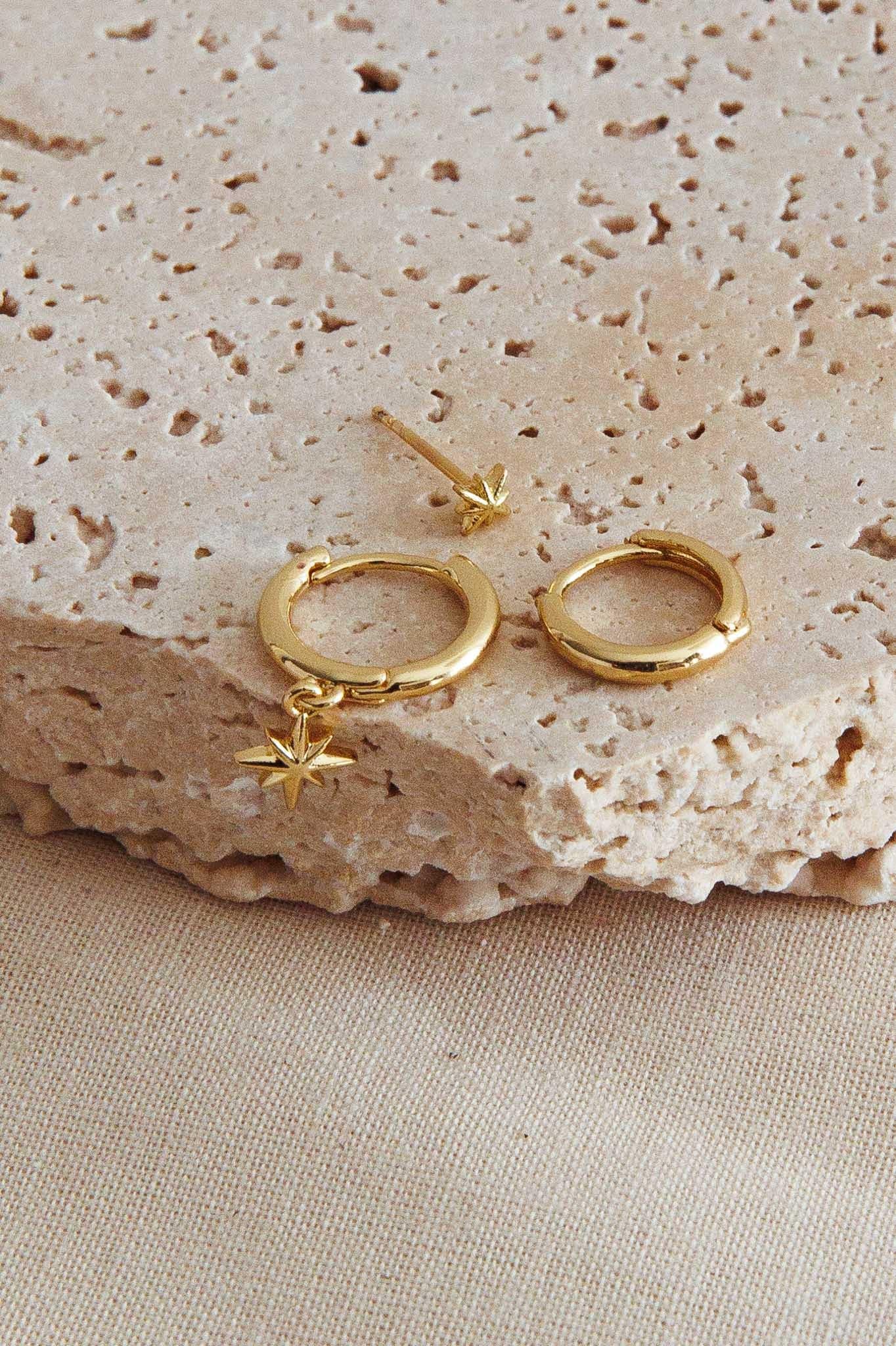 Starry Radiant Earrings Gold