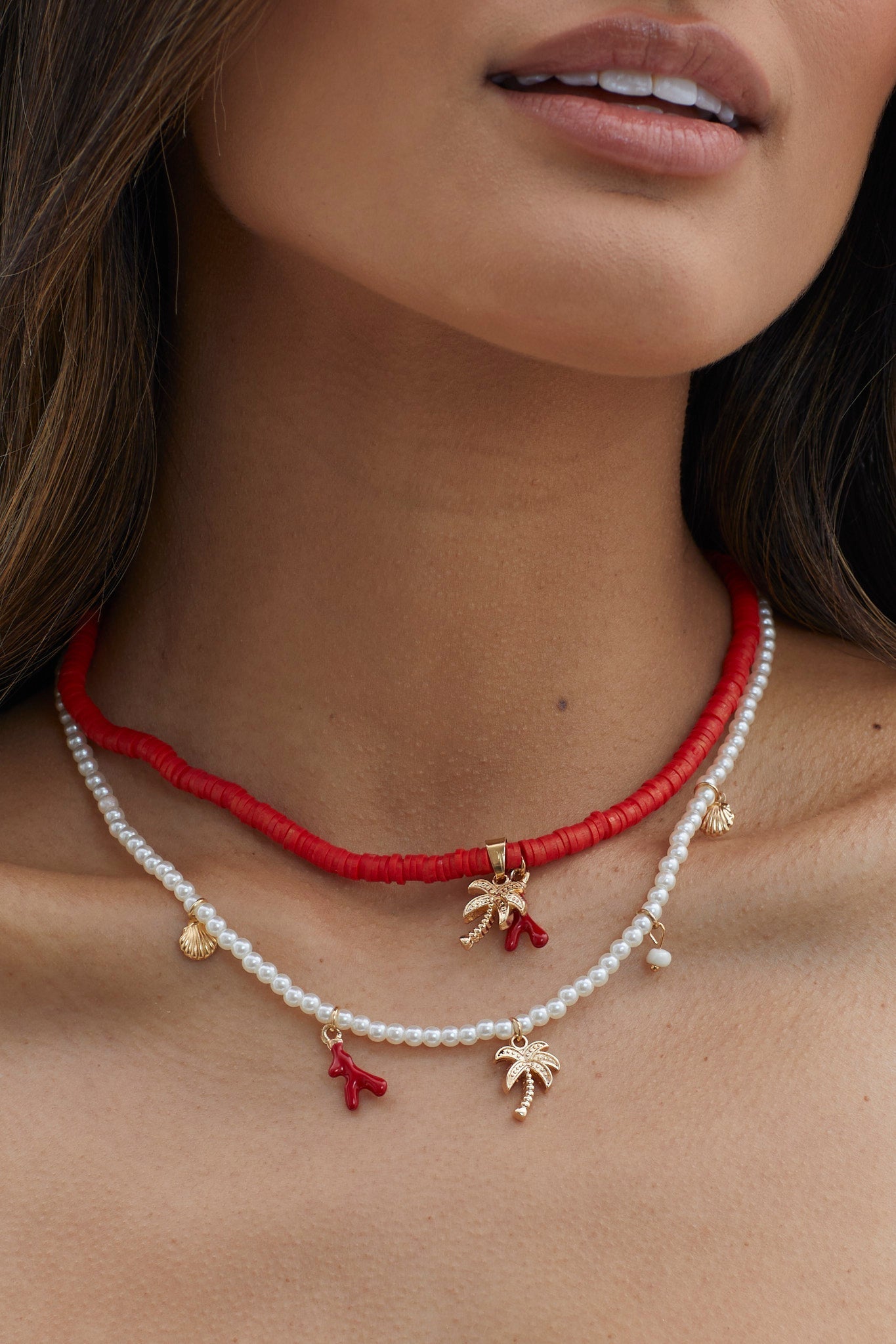 Strand necklace with Tahiti Sunset Pearls Gold