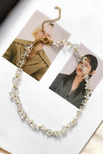 Tiffany Necklace in Transparent Baroque and Golden Pearls