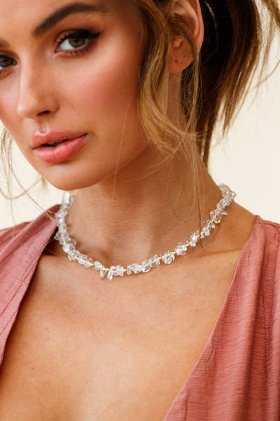 Tiffany Necklace in Transparent Baroque and Golden Pearls