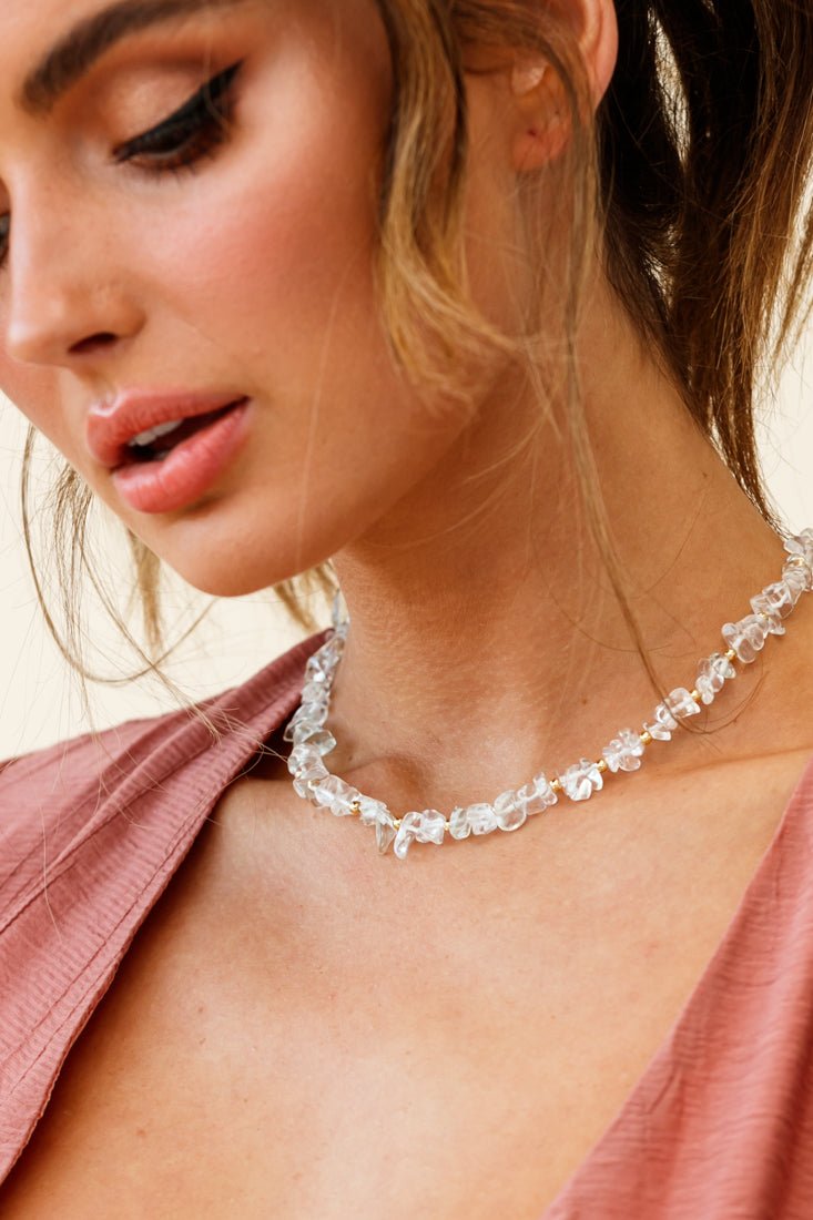 Tiffany Necklace in Transparent Baroque and Golden Pearls