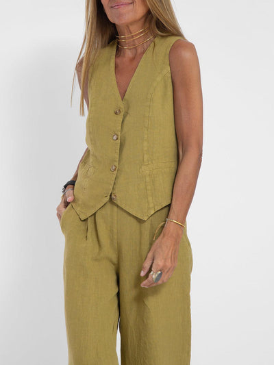 Vest & Trouser Cotton Casual Suit