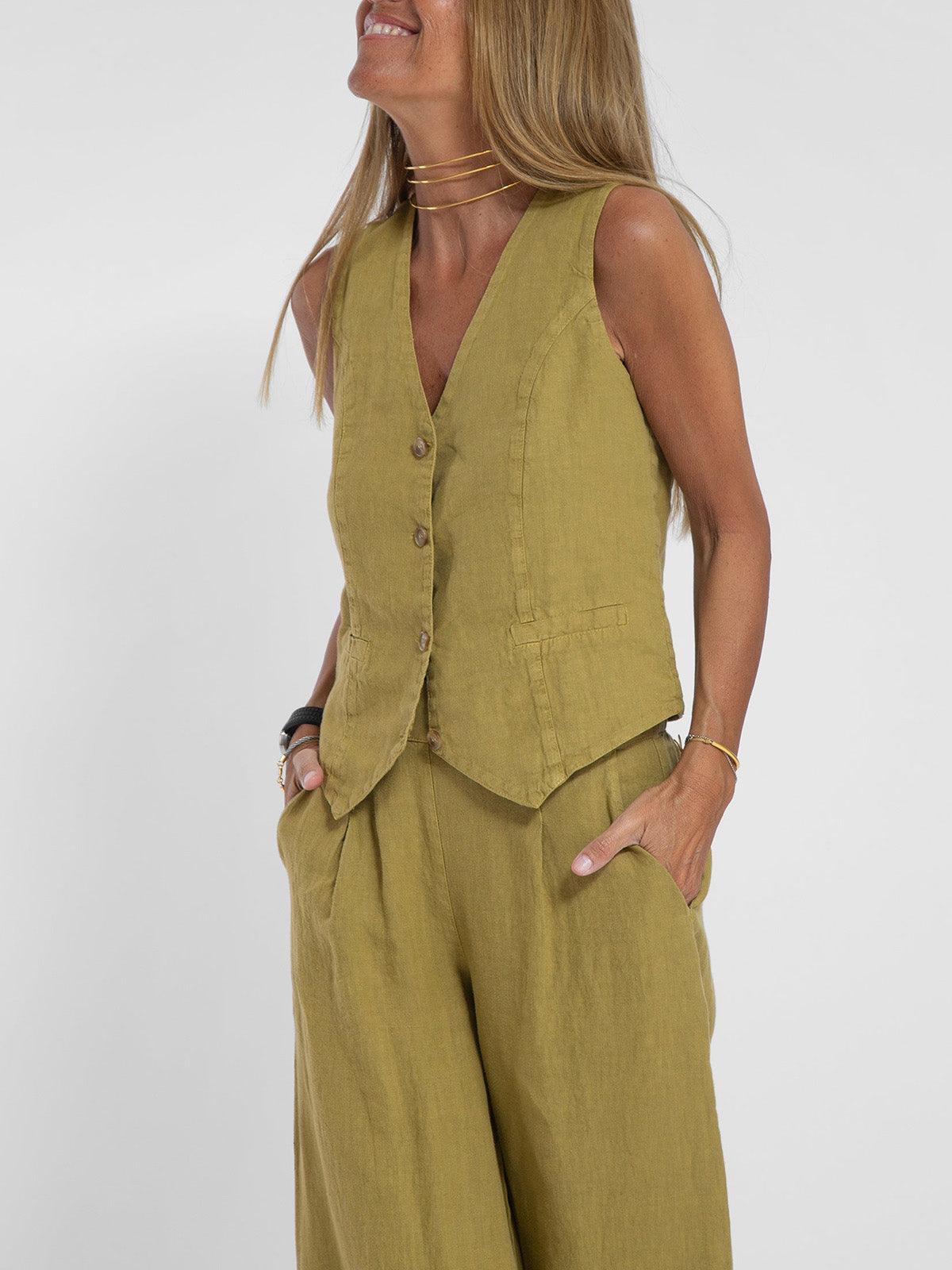 Vest & Trouser Cotton Casual Suit