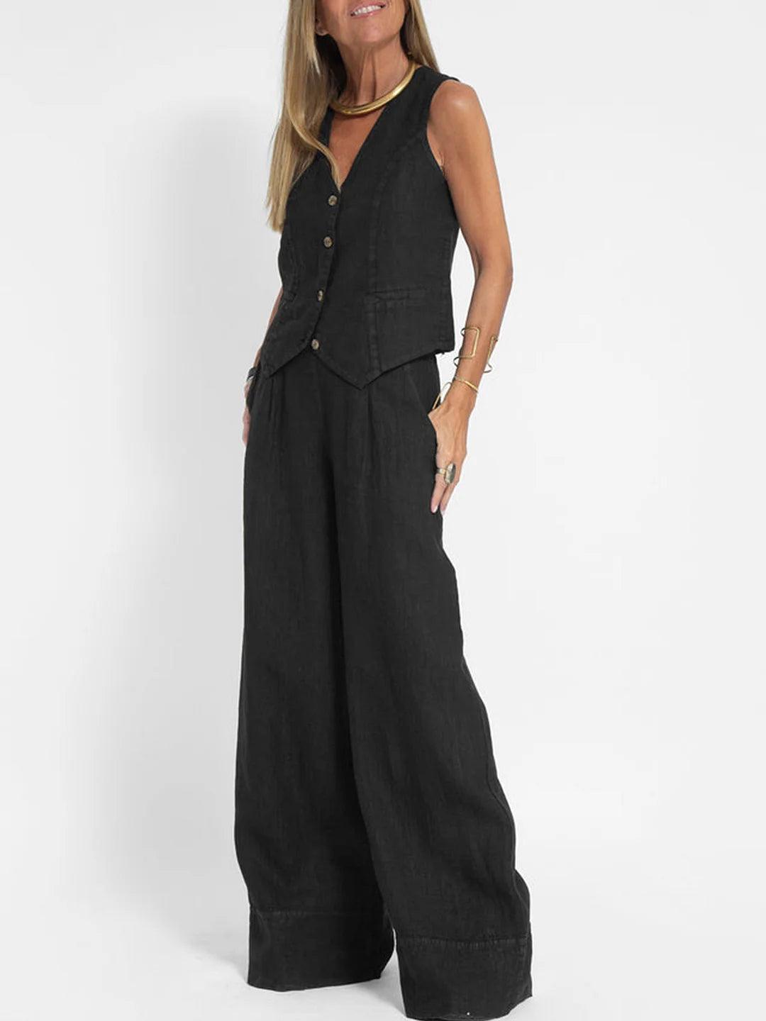 Vest & Trouser Cotton Casual Suit