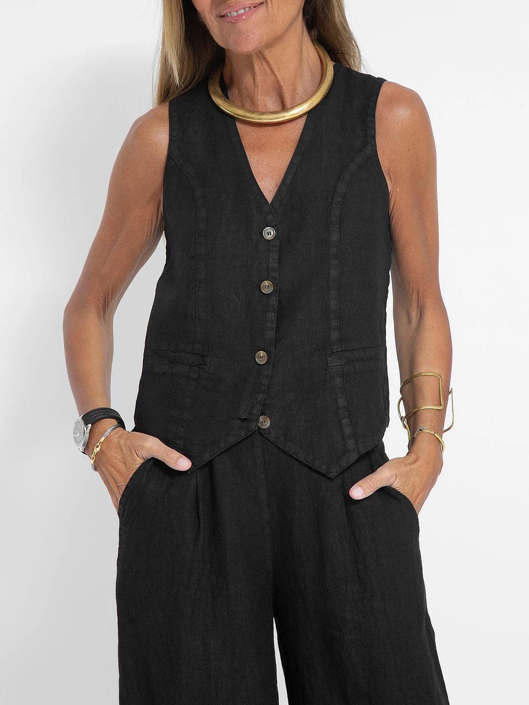 Vest & Trouser Cotton Casual Suit