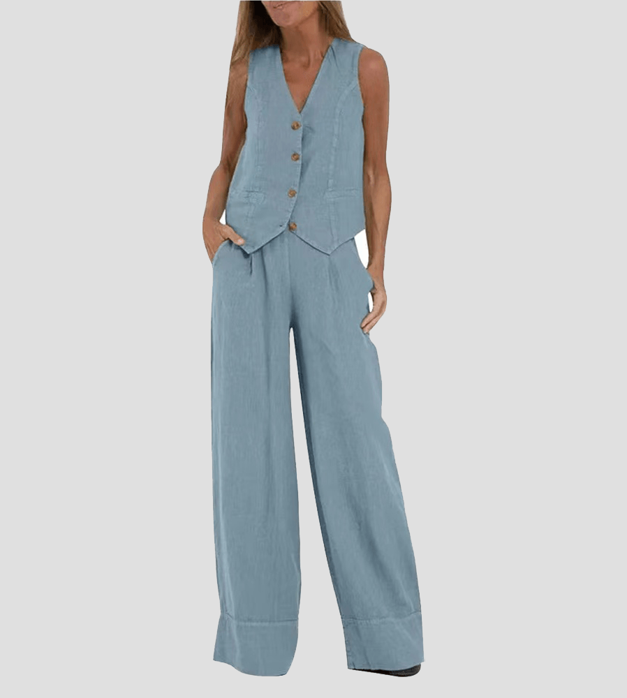 Vest & Trouser Cotton Casual Suit