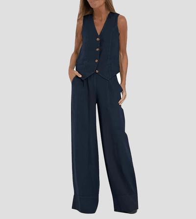 Vest & Trouser Cotton Casual Suit