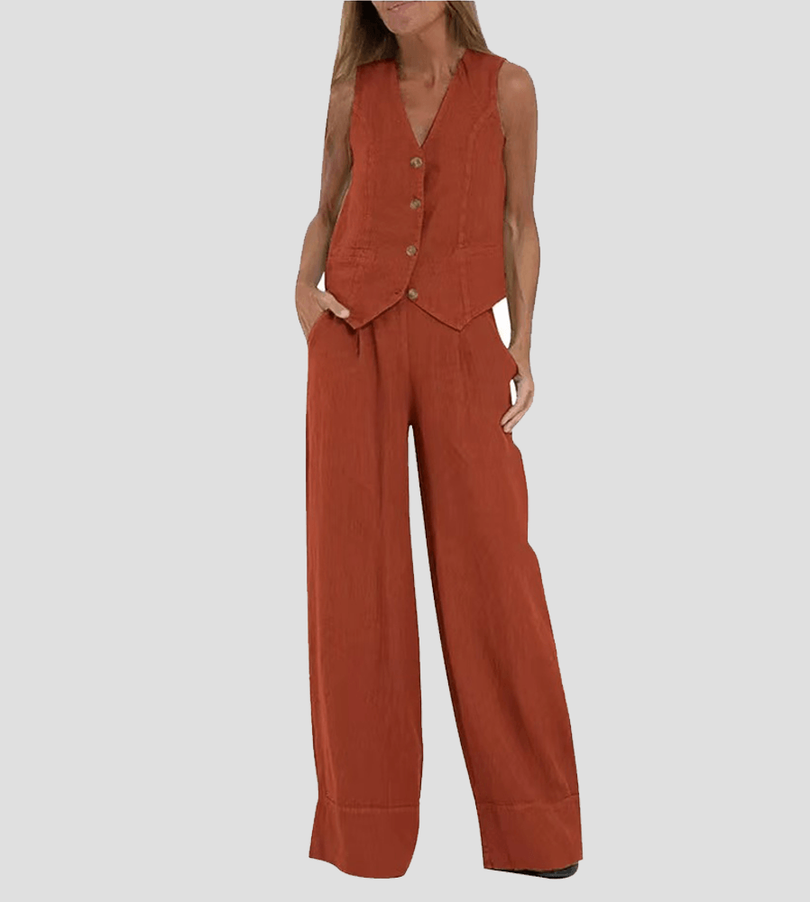 Vest & Trouser Cotton Casual Suit