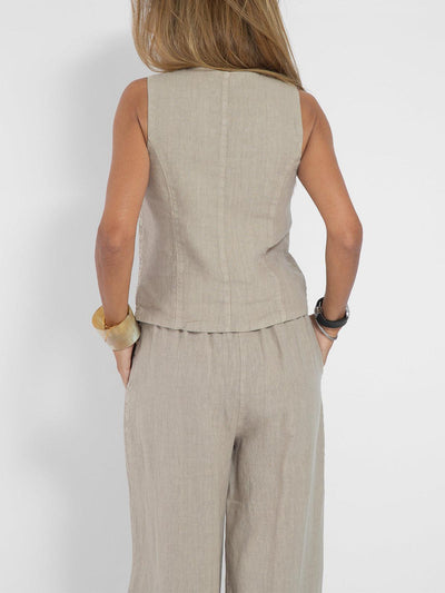 Vest & Trouser Cotton Casual Suit