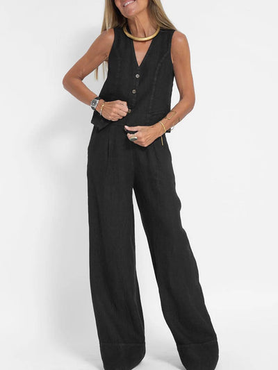 Vest & Trouser Cotton Casual Suit