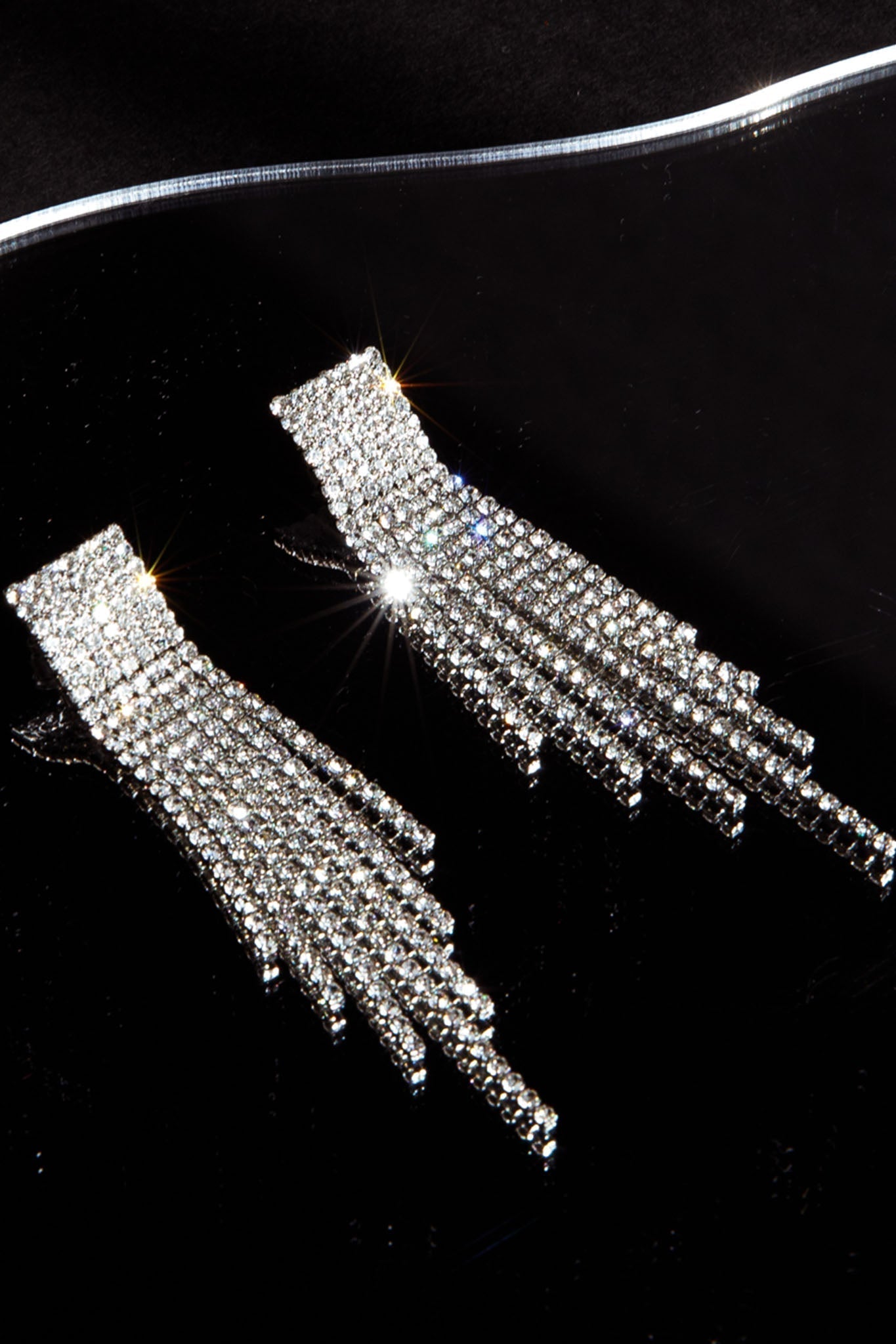 Zarah Silver Dangle Earrings with Diamonds