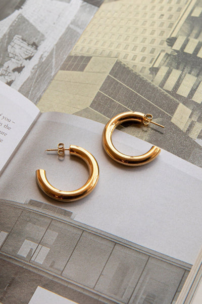 Zayda Gold Open Hoop Earrings